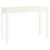 vidaXL Konzolna mizica bela 110x40x75 cm trdna borovina