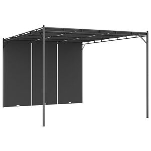vidaXL Vrtni paviljon s stransko zaveso 4x3x2,25 m antraciten