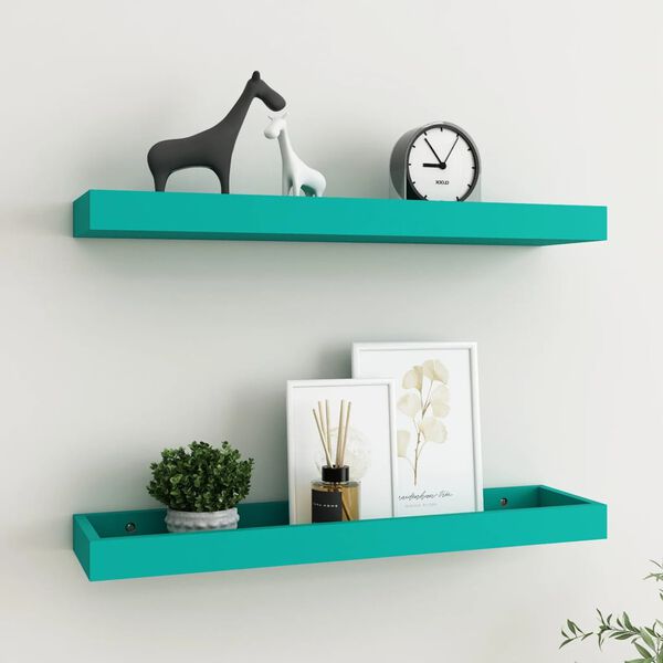 vidaXL Stenske police Loggia 2 kosa modre 60x15x4 cm MDF