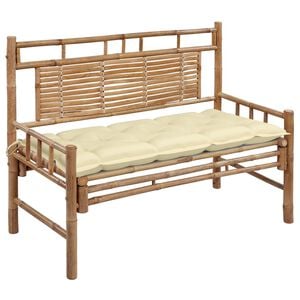 vidaXL Vrtna klop z blazino 120 cm bambus
