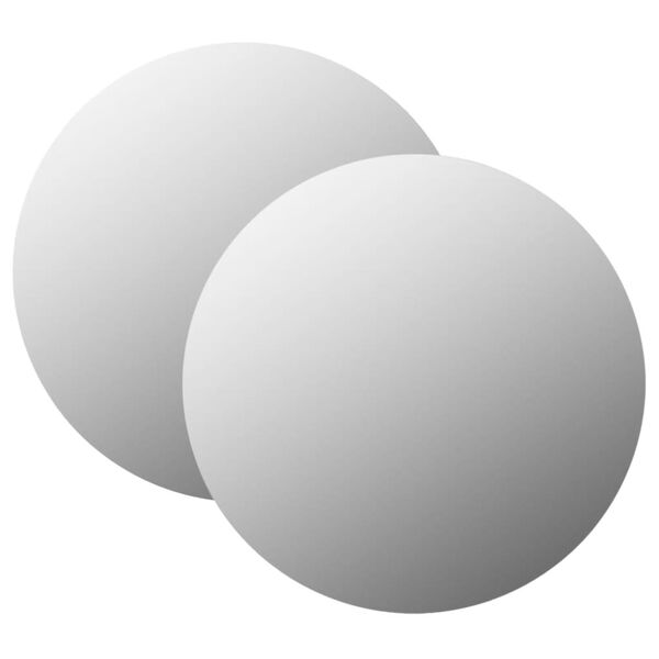 vidaXL Stensko ogledalo 2 kosa 60 cm okroglo steklo