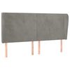 vidaXL Vzglavje z u&scaron;esi svetlo sivo 203x23x118/128 cm žamet