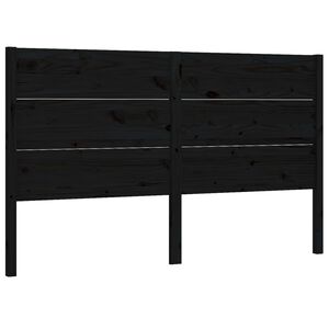 vidaXL Posteljno vzglavje črno 206x4x100 cm trdna borovina