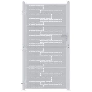 vidaXL Vrtna vrata 85 x 174 cm Nerjaveče jeklo srebrna Zaklenljivo