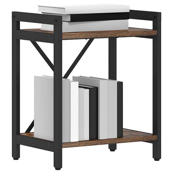 vidaXL Knjižna polica Dimljeni oreh 40 x 30 x 50 cm Konstruiran les