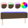 vidaXL LED posteljno vzglavje temno rjavo 183x16x78/88 cm blago