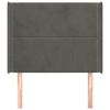 vidaXL Vzglavje z u&scaron;esi temno sivo 103x16x118/128 cm žamet