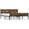 vidaXL Kovinski posteljni okvir brez vzmetnice dimljen hrast 160x200cm