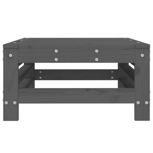 vidaXL Vrtni stolček za noge siva trdna borovina