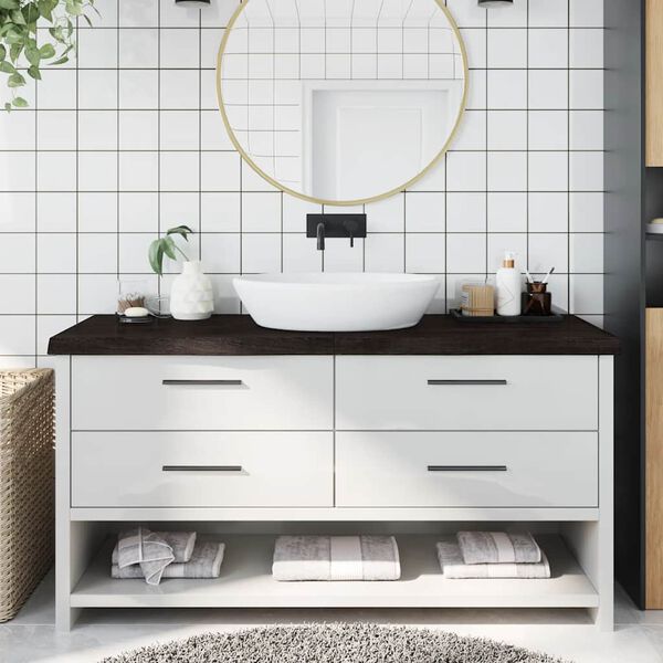 vidaXL Kopalni&scaron;ki pult temno rjav 160x50x(2-6) cm obdelan trden les