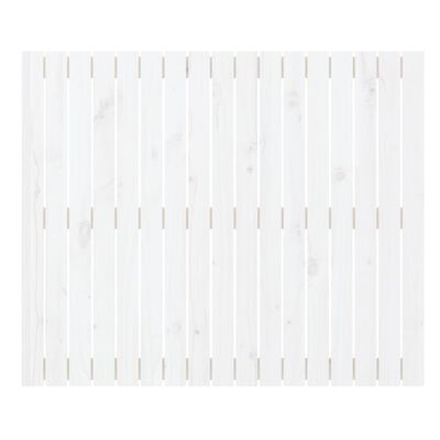 vidaXL Stensko posteljno vzglavje belo 108x3x90 cm trdna borovina