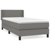 vidaXL Box spring postelja z vzmetnico temno siva 90x190 cm blago