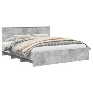 vidaXL Konstrukcija postelje Betonsko siva 200 x 200 cm Inženirski les