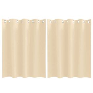 vidaXL Zavese za zatemnitev z obroči 2 pcs krema 140 x 140 cm