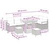 vidaXL Vrtna sedežna garnitura z blazino 9 pcs Bež in smetanova