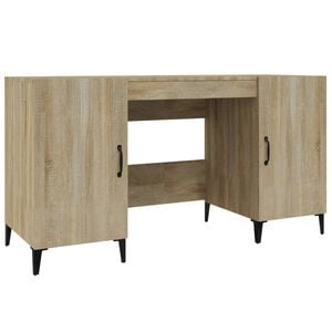 vidaXL Pisalna miza sonoma hrast 140x50x75 cm konstruiran les