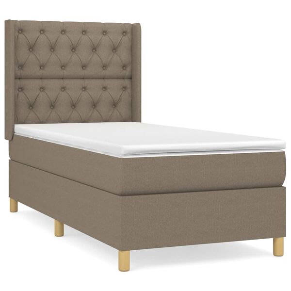 vidaXL Box spring postelja z vzmetnico taupe 80x200 cm blago