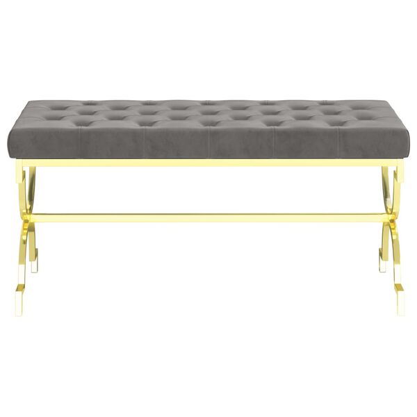 vidaXL Klop 99 cm siv žamet in nerjaveče jeklo