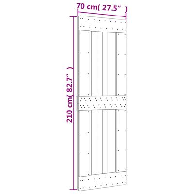 vidaXL Drsna vrata s kompletom vodil 70x210 cm trdna borovina