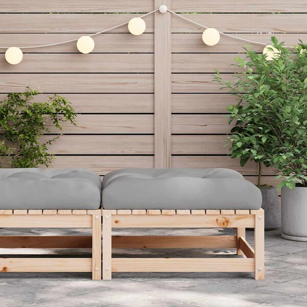 vidaXL Vrtni stolček za noge z blazino trdna borovina