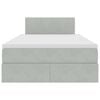 vidaXL Postelja s shranjevanjem Svetlo siva 120 x 190 cm Žamet