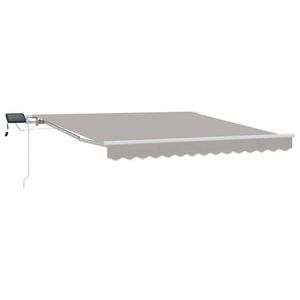 vidaXL Vlečna tenda Svetlo siva 350 x 250 cm Tkanina in aluminij