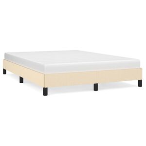 vidaXL Posteljni okvir brez vzmetnice krem 140x190 cm blago