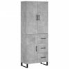 vidaXL Visoka komoda betonsko siva 69,5x34x180 cm inženirski les