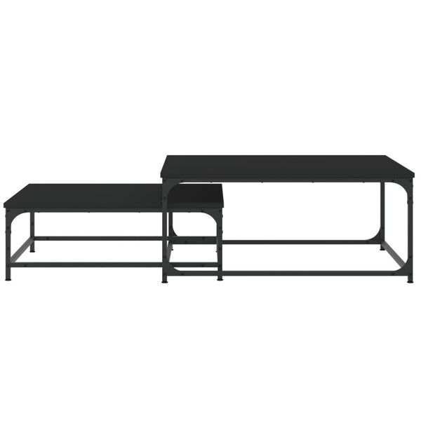 vidaXL Komplet klubskih mizic 2-delni črn inženirski les