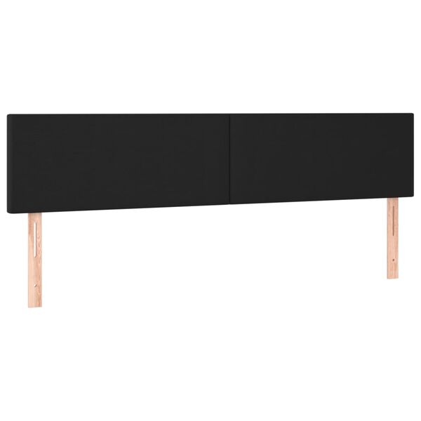 vidaXL LED posteljno vzglavje črno 160x5x78/88 cm umetno usnje