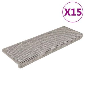 vidaXL Samolepilne preproge za stopnice sisal 15 kosov 65x21x4 cm