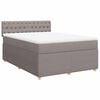 vidaXL Box spring postelja z vzmetnico taupe 160x200 cm blago