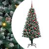 vidaXL Umestno božično drevo Zelena 150 cm PVC, jeklo in plastika