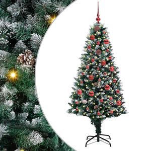 vidaXL Umestno božično drevo Zelena 150 cm PVC, jeklo in plastika