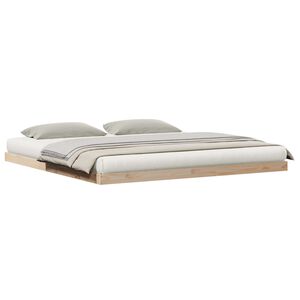 vidaXL Tlorisna postelja Naravna 213,5 x 184 x 9 cm Masivno borovo les