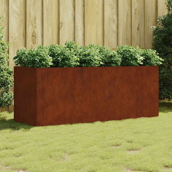 vidaXL Vrtna visoka greda 200x80x80 cm corten jeklo