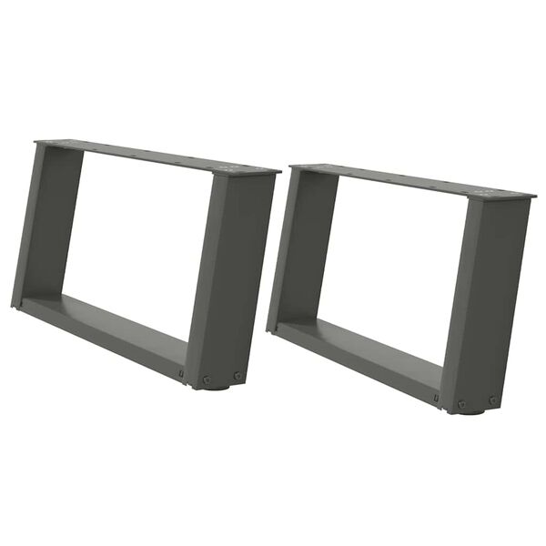 vidaXL Noge za klubsko mizico v obliki črke U 2 kosa antracitne 70 x (30-31) cm jeklo