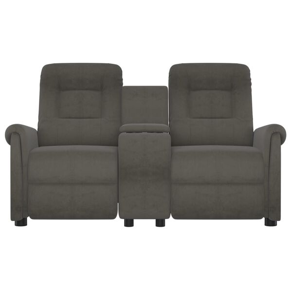 vidaXL Masažni dvosed z držali za skodelico temno siv