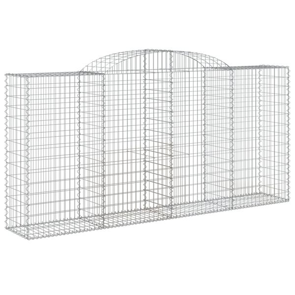 vidaXL Obokane gabion ko&scaron;are 2 kosa 300x50x140/160 cm pocinkano železo