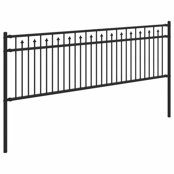 vidaXL Spike Fence Črna 200 x 110 cm Pra&scaron;no lakirano jeklo