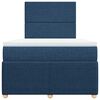 vidaXL Box spring postelja z vzmetnico moder 120x200 cm blago