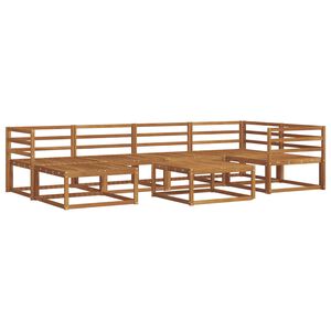 vidaXL Zunanja garnitura za sedenje 7 pcs Naravna Masiven les akacije
