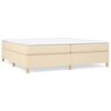 vidaXL Box spring postelja z vzmetnico krem 200x200 cm blago