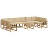 vidaXL Zunanja garnitura za sedenje 11 kos Bela in bež