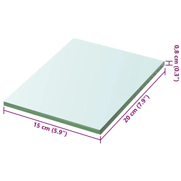 vidaXL Polica Prosojno Steklo 20x15 cm