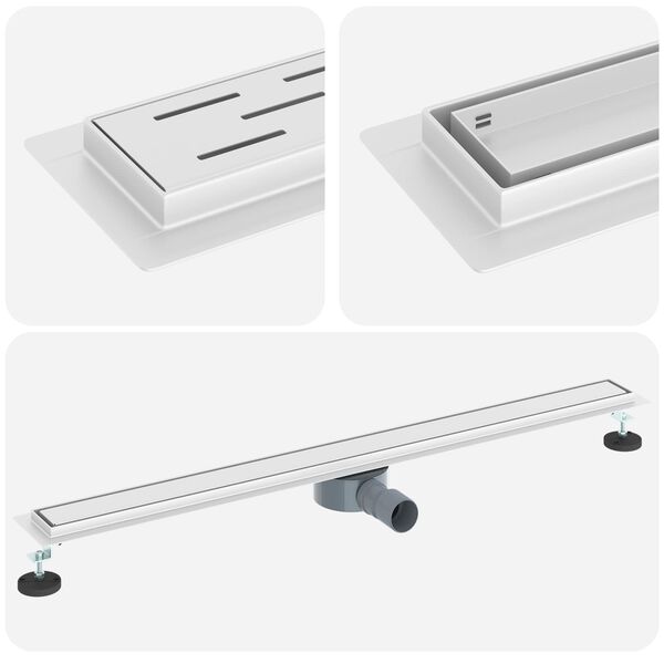 vidaXL Tu&scaron; odtok 2-v-1 z 360&deg; sifonom srebrna 100 cm