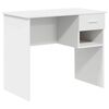 vidaXL Miza s predalom s polico Bela 90 x 49 x 75 cm Konstruiran les