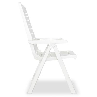 vidaXL Nastavljivi vrtni stoli 6 kosov plastika bele barve