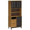 vidaXL Komoda s steklenimi vrati FLAM 80x40x180 cm trdna borovina