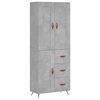 vidaXL Visoka komoda betonsko siva 69,5x34x180 cm inženirski les
